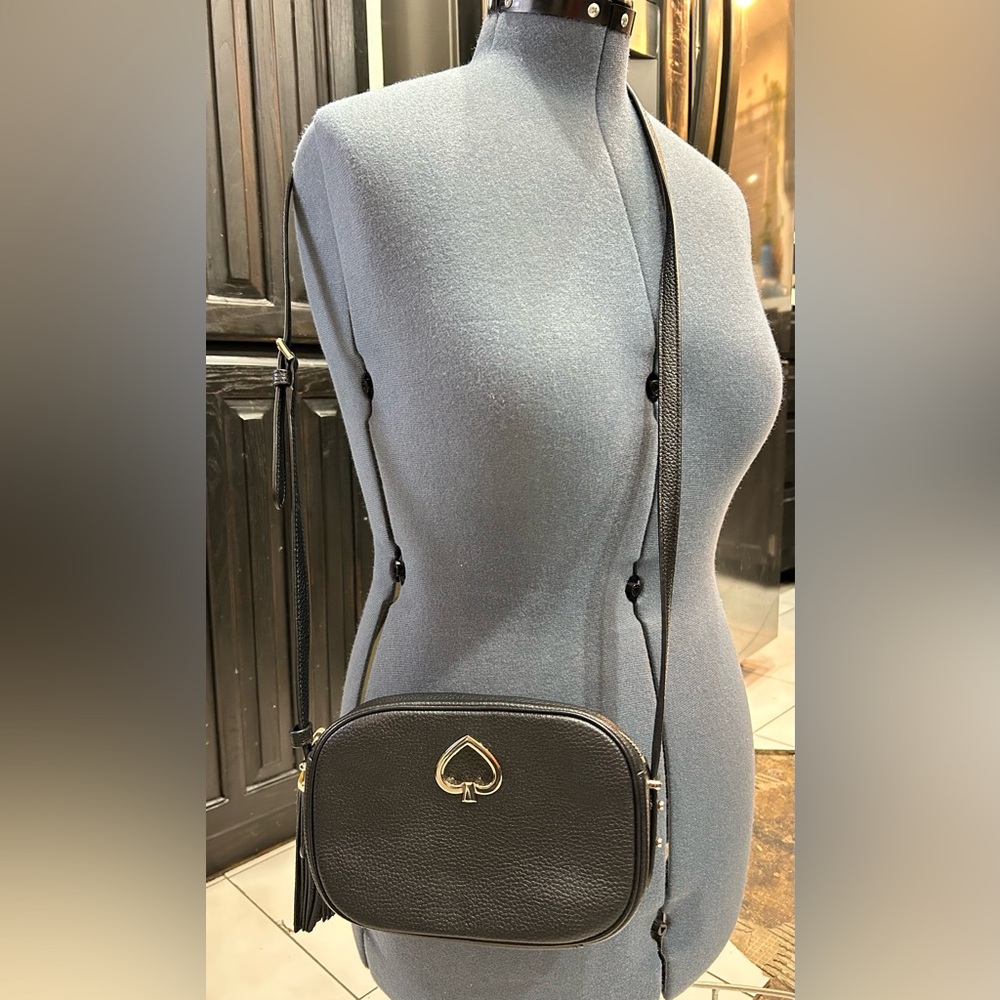Kate Spade  Kourtney Camera Black Leather Crossbody